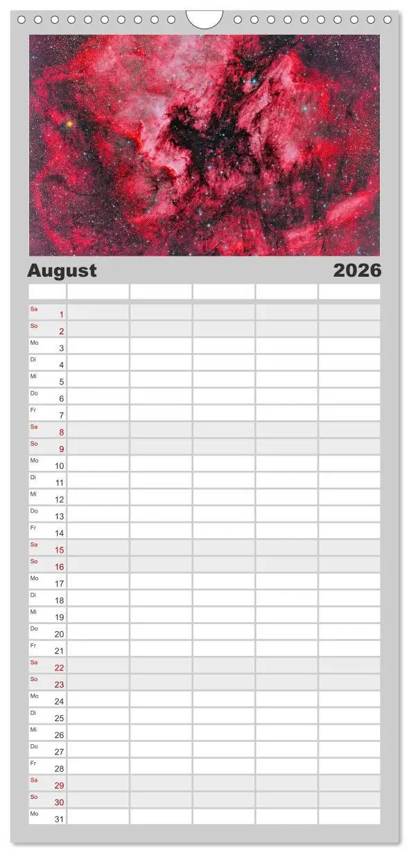 Bild: 9783516519259 | Familienplaner 2026 - Farbiges Weltall mit 5 Spalten (Wandkalender,...