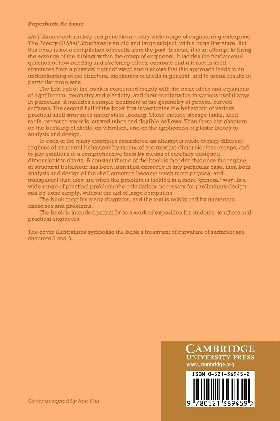 Rückseite: 9780521369459 | Theory of Shell Structures | C. R. Callandine (u. a.) | Taschenbuch