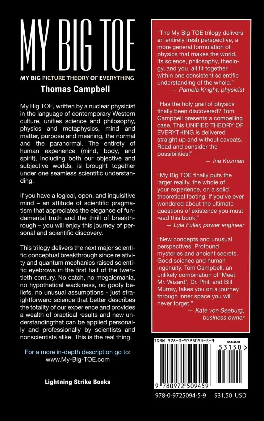 Rückseite: 9780972509459 | My Big TOE - Inner Workings H | Thomas Campbell | Buch | Englisch