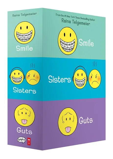 Cover: 9781338599459 | Smile, Sisters, and Guts: The Box Set | Raina Telgemeier | Taschenbuch