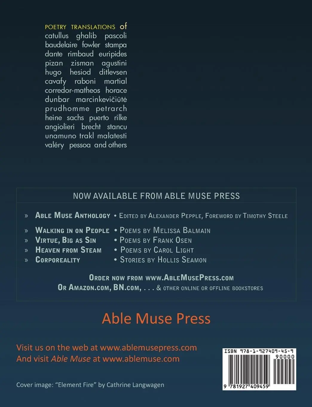 Rückseite: 9781927409459 | Able Muse, Translation Anthology Issue, Summer 2014 (No. 17 - Print...
