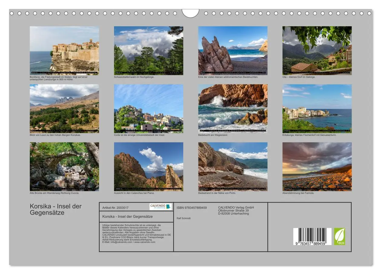 Bild: 9783457889459 | Korsika - Insel der Gegensätze (Wandkalender 2026 DIN A3 quer),...