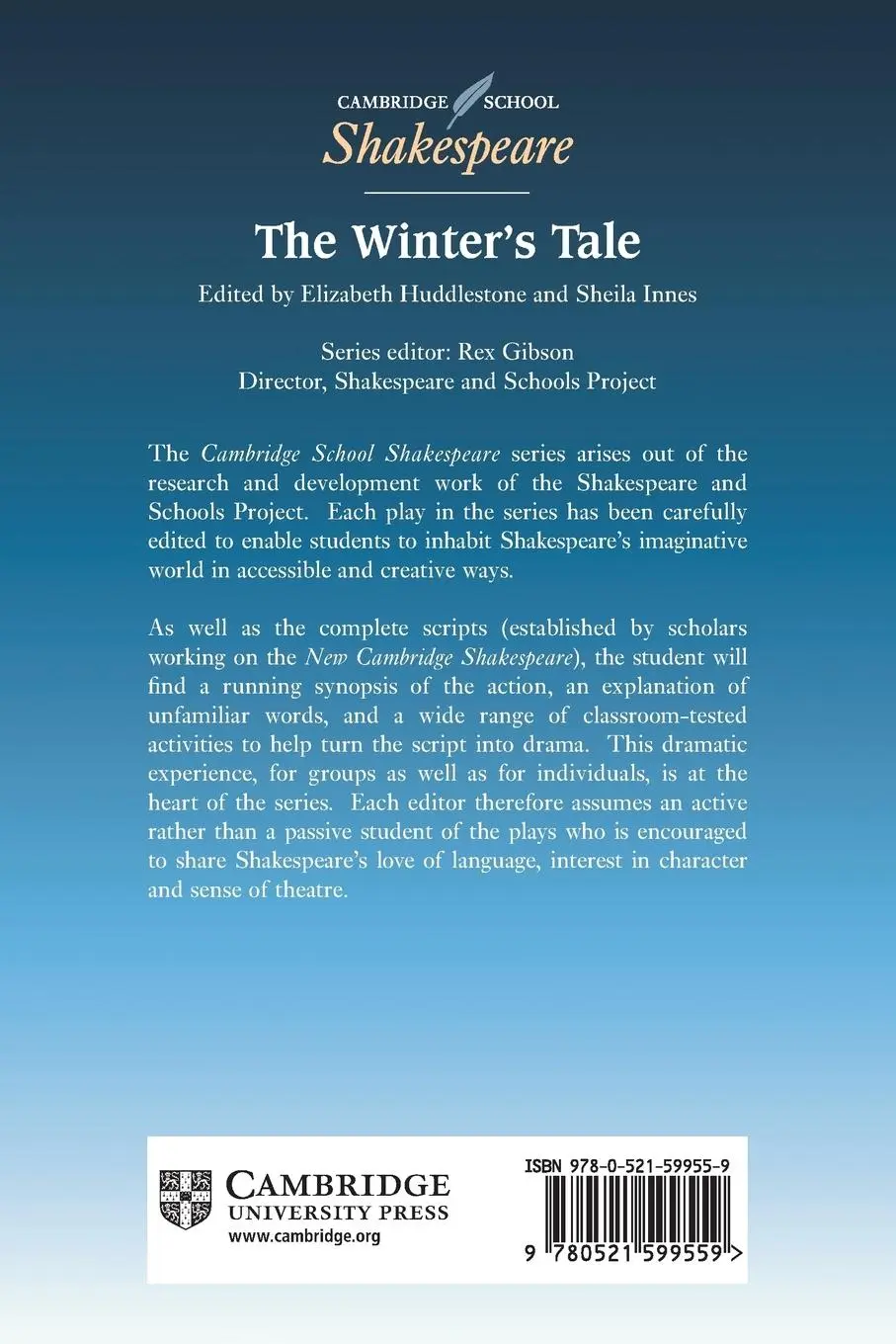 Rückseite: 9780521599559 | The Winter's Tale | William Shakespeare | Taschenbuch | Englisch