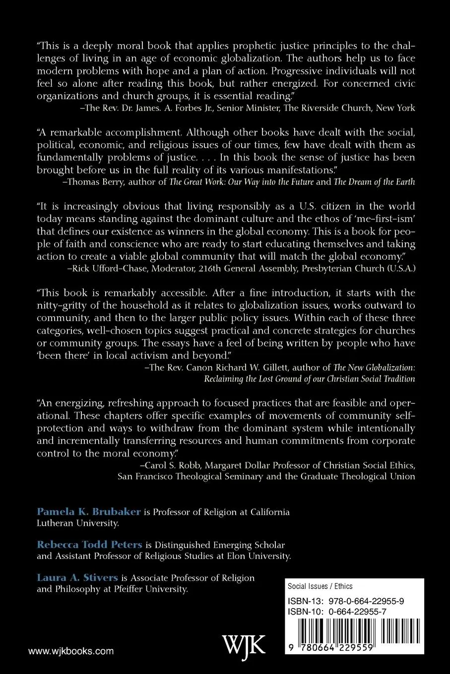 Rückseite: 9780664229559 | Justice in a Global Economy | Pamela K. Brubaker (u. a.) | Taschenbuch