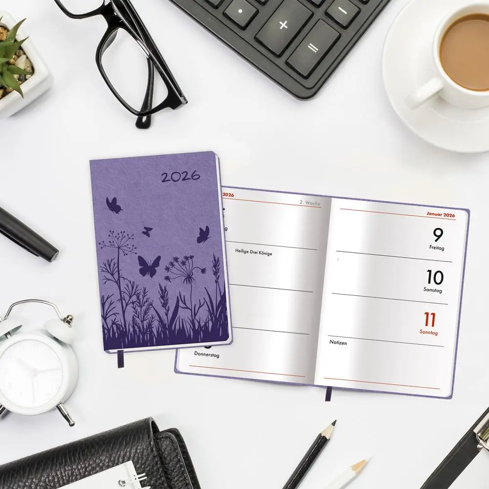 Bild: 4251901509659 | Trötsch Taschenkalender A7 Soft Touch Blumen 2026 | KG | Kalender