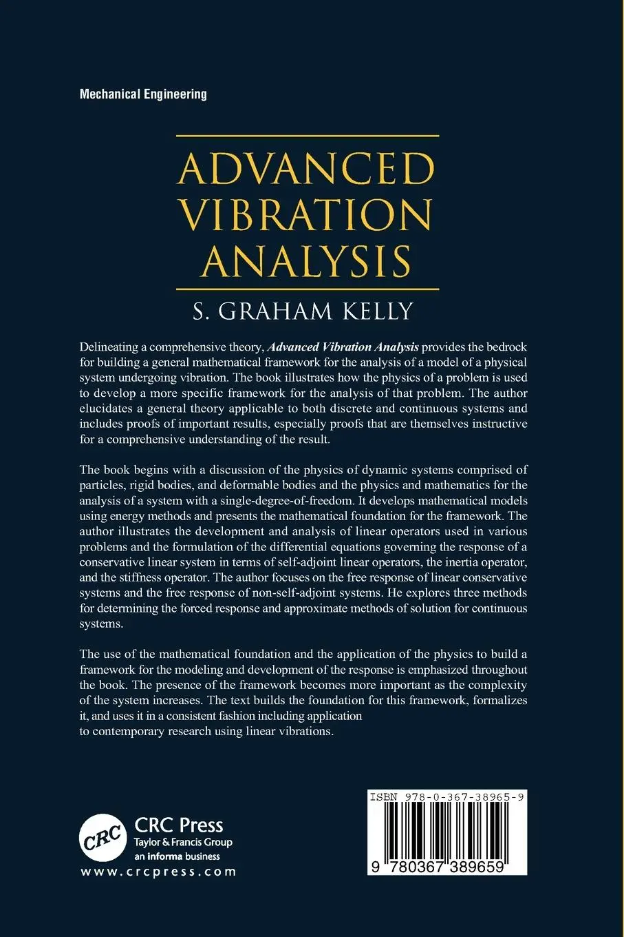 Rückseite: 9780367389659 | Advanced Vibration Analysis | S. Graham Kelly | Taschenbuch | Englisch