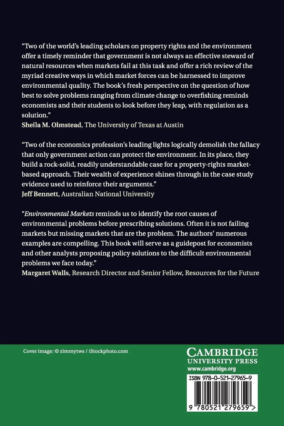 Rückseite: 9780521279659 | Environmental Markets | Terry L. Anderson (u. a.) | Taschenbuch | 2014