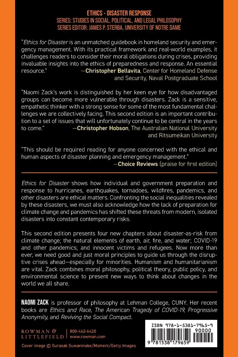 Rückseite: 9781538179659 | Ethics for Disaster | Naomi Zack | Taschenbuch | Englisch | 2023
