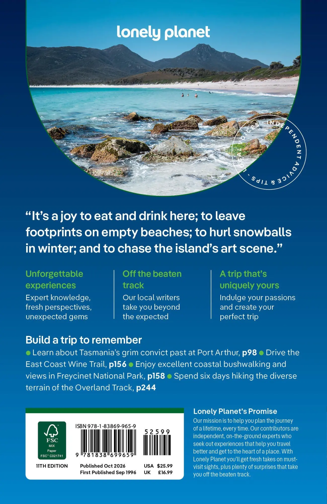 Bild: 9781838699659 | Lonely Planet Tasmania | Charles Rawlings-Way (u. a.) | Taschenbuch