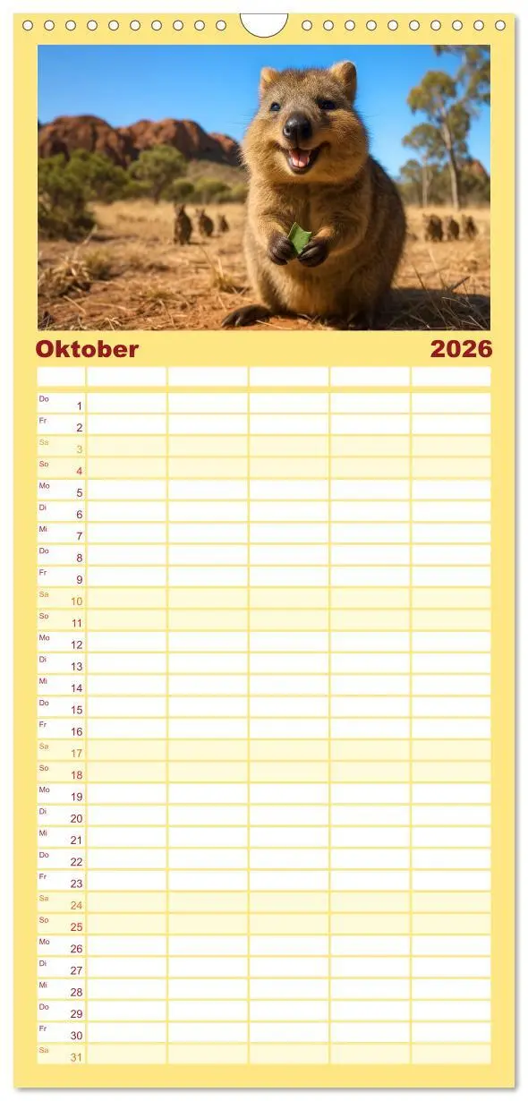 Bild: 9783516649659 | Familienplaner 2026 - Die vielleicht nettesten Wildtiere mit 5...