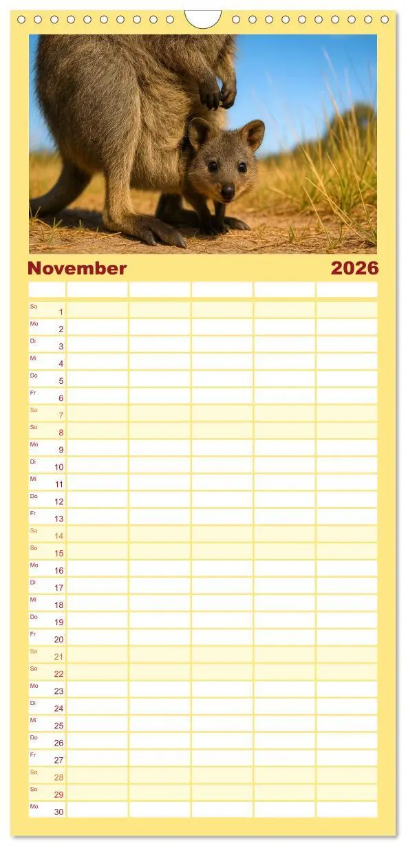 Bild: 9783516649659 | Familienplaner 2026 - Die vielleicht nettesten Wildtiere mit 5...