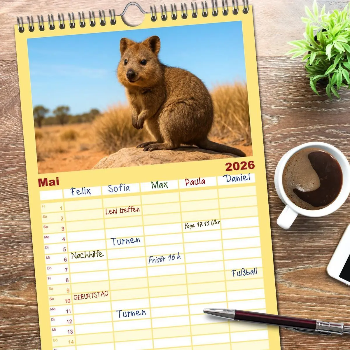 Bild: 9783516649659 | Familienplaner 2026 - Die vielleicht nettesten Wildtiere mit 5...