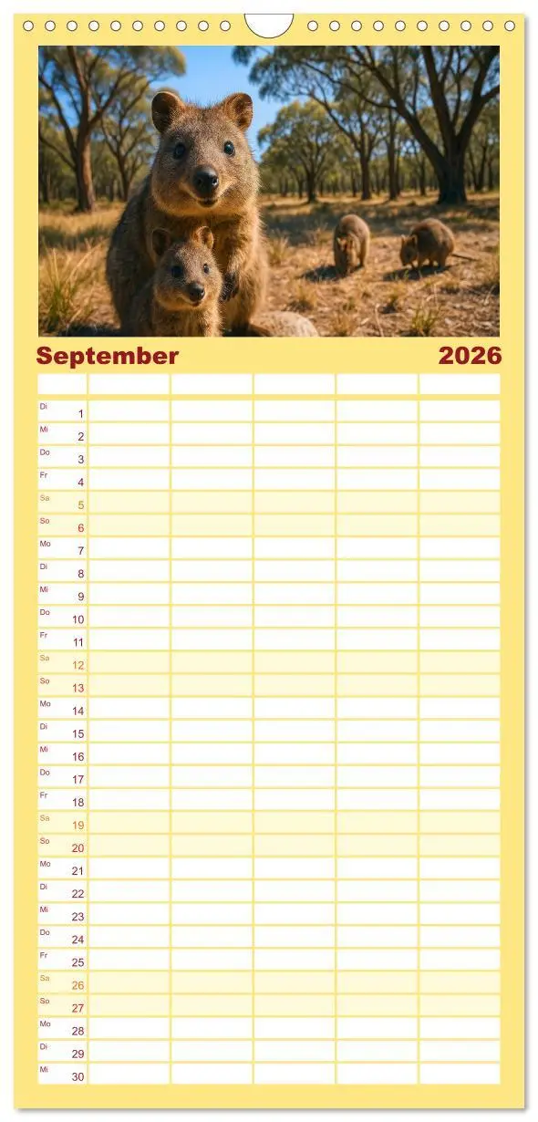 Bild: 9783516649659 | Familienplaner 2026 - Die vielleicht nettesten Wildtiere mit 5...