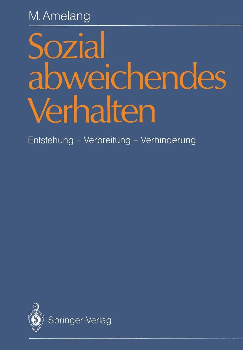 Cover: 9783540169659 | Sozial abweichendes Verhalten | Manfred Amelang | Taschenbuch | xiv