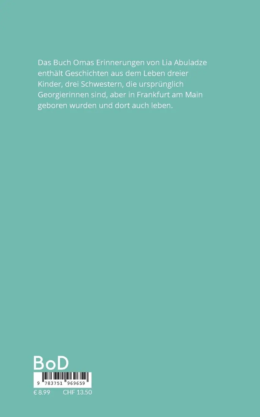 Rückseite: 9783751969659 | Omas Erinnerungen | Lia Abuladze | Taschenbuch | Paperback | 66 S.