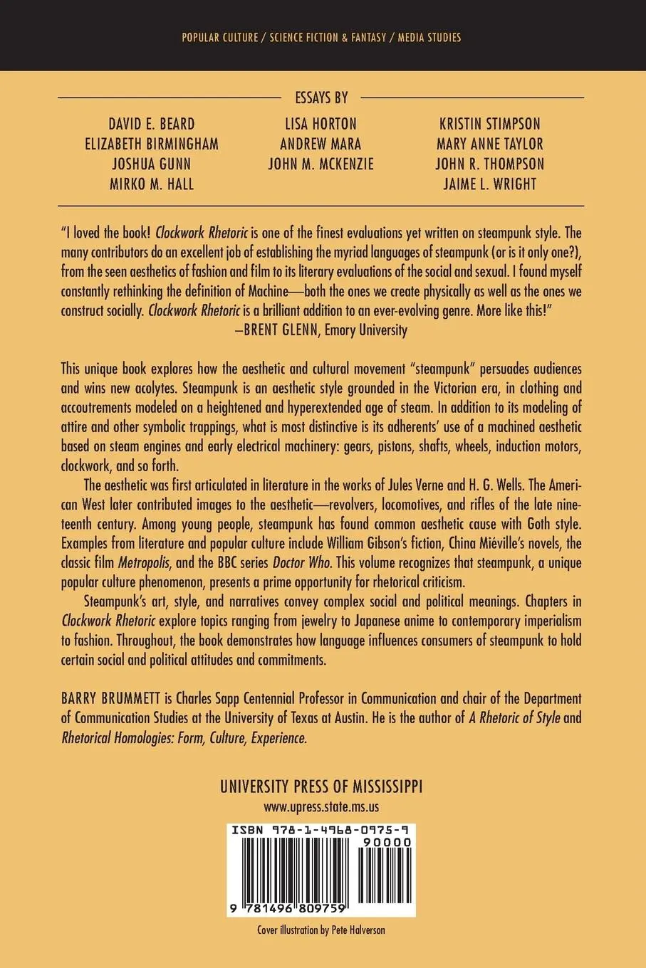 Rückseite: 9781496809759 | Clockwork Rhetoric | The Language and Style of Steampunk | Brummett
