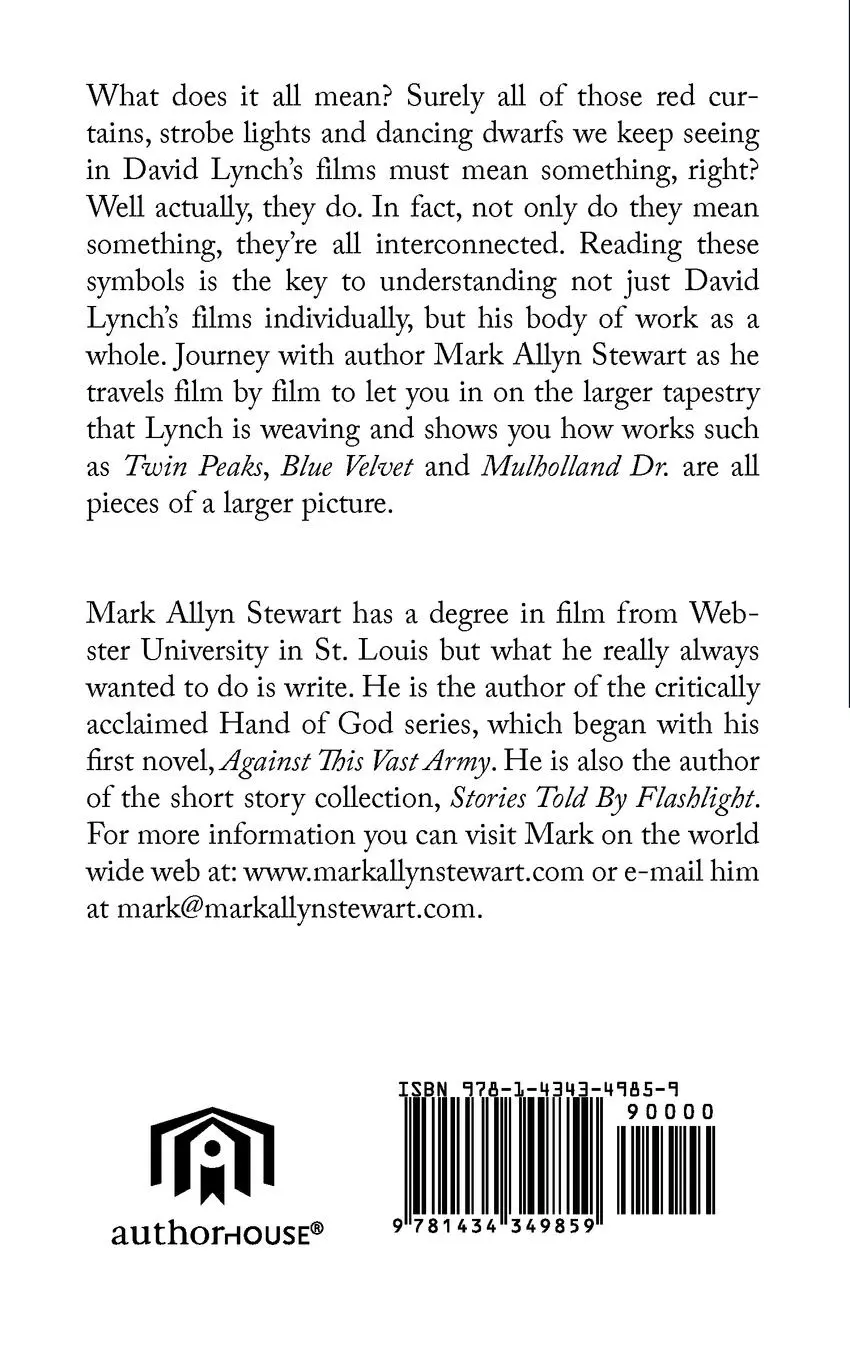 Rückseite: 9781434349859 | David Lynch Decoded | Mark Allyn Stewart | Taschenbuch | Englisch
