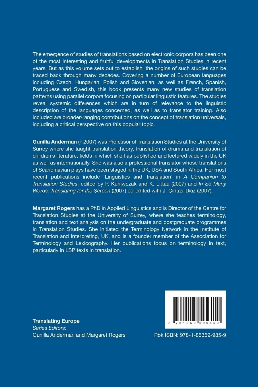 Rückseite: 9781853599859 | Incorporating Corpora | The Linguist and the Translator | Taschenbuch