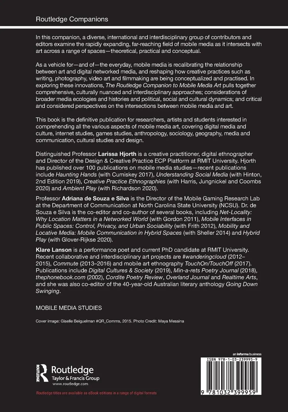 Rückseite: 9781032399959 | The Routledge Companion to Mobile Media Art | Larissa Hjorth (u. a.)