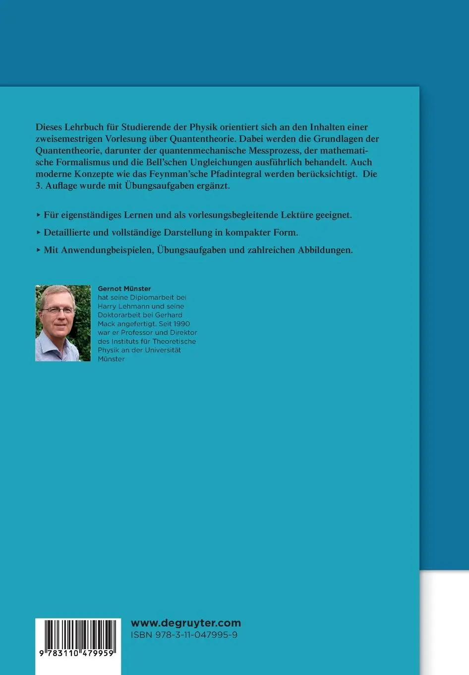Rückseite: 9783110479959 | Quantentheorie | Gernot Münster | Taschenbuch | De Gruyter Studium