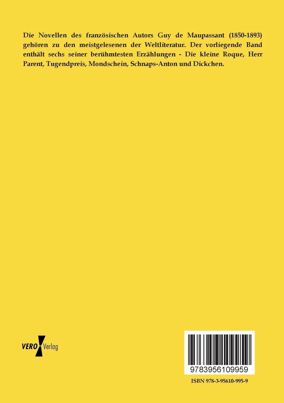 Rückseite: 9783956109959 | Ausgewählte Novellen | Guy de Maupassant | Taschenbuch | 148 S. | 2019