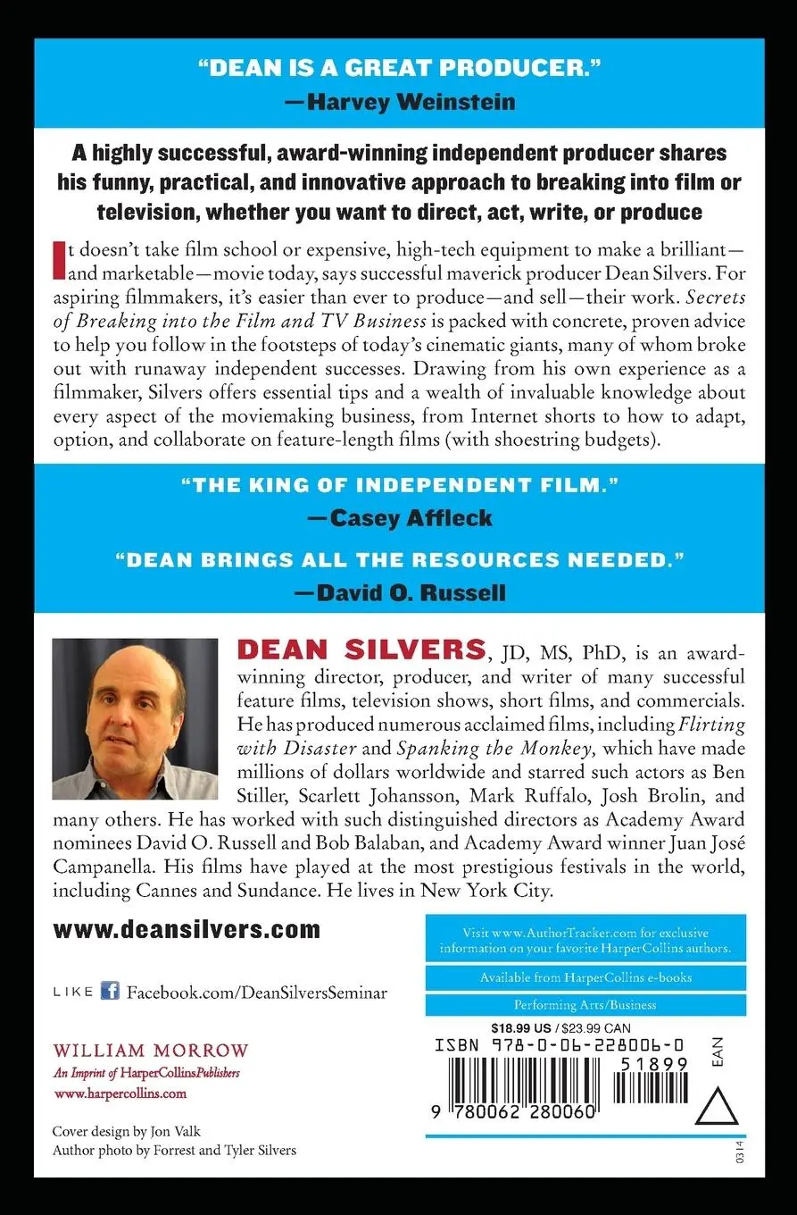 Rückseite: 9780062280060 | SECRETS BREAKING INTO FILM PB | Dean Silvers | Taschenbuch | Englisch