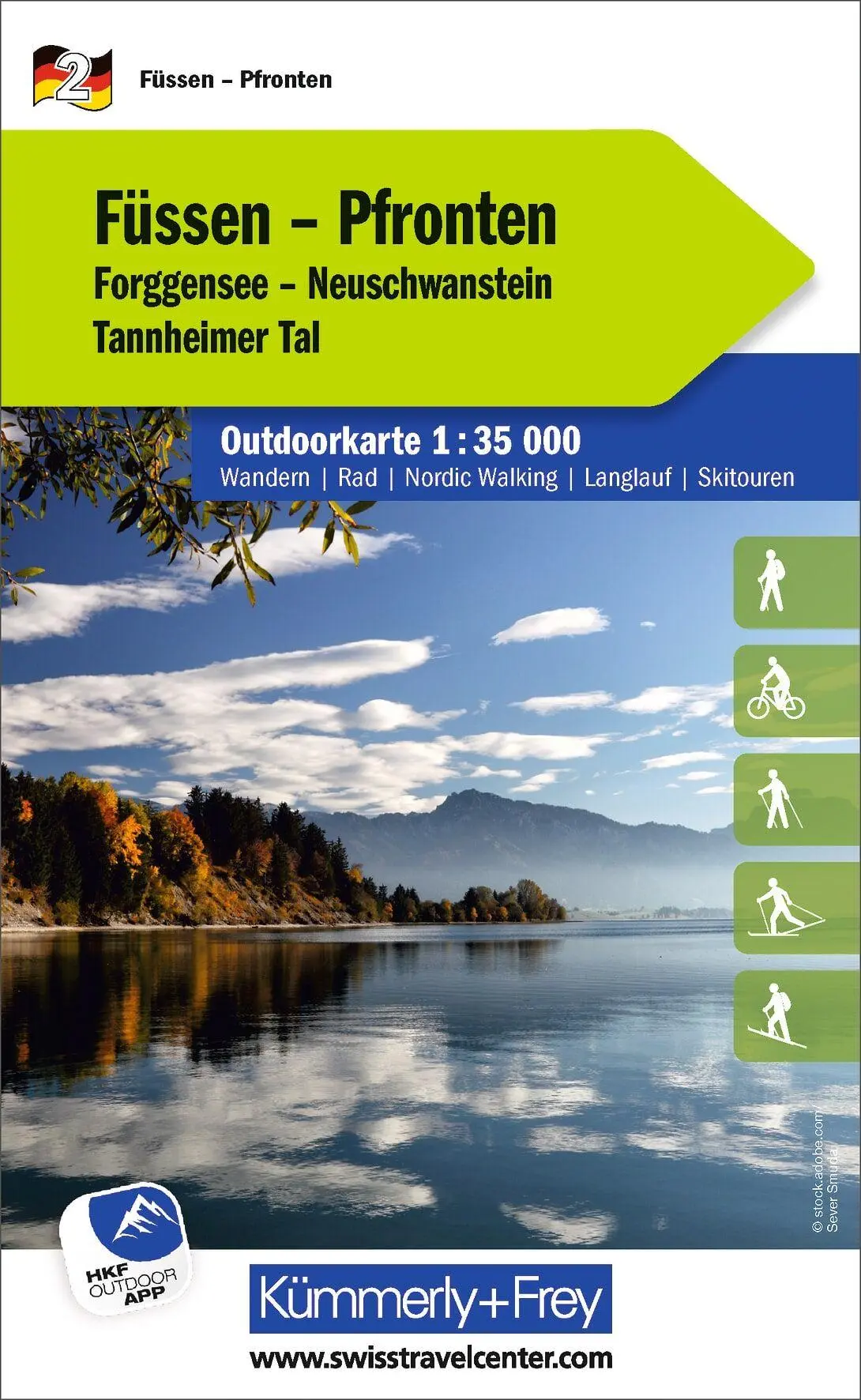 Cover: 9783259300060 | Kümmerly+Frey Outdoorkarte Deutschland 2 Füssen, Pfronten 1:35.000