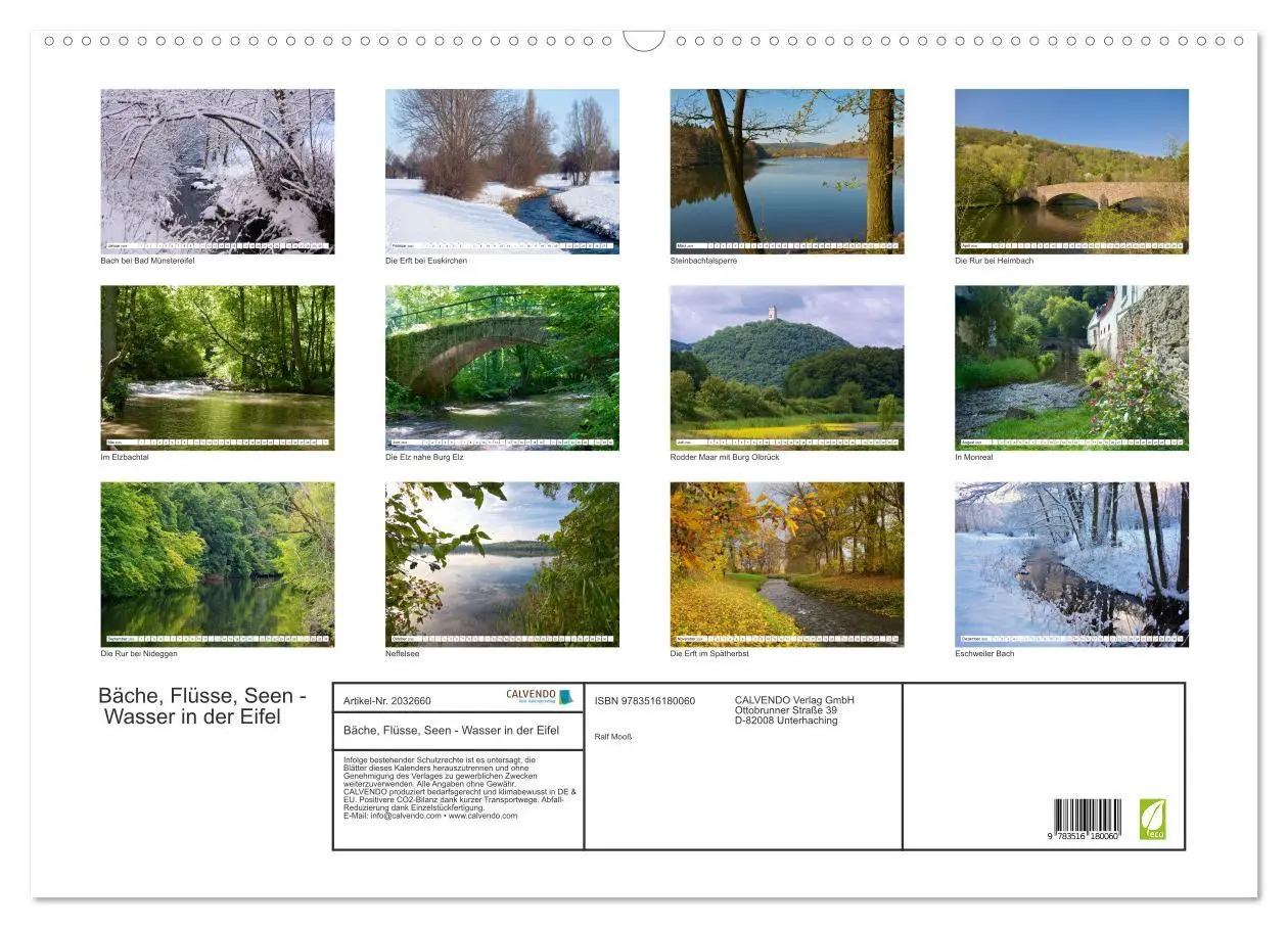 Bild: 9783516180060 | Bäche, Flüsse, Seen - Wasser in der Eifel (Wandkalender 2026 DIN A2...