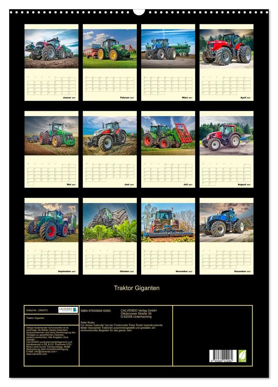 Bild: 9783569410060 | Traktor Giganten (Wandkalender 2027 DIN A2 hoch), CALVENDO...