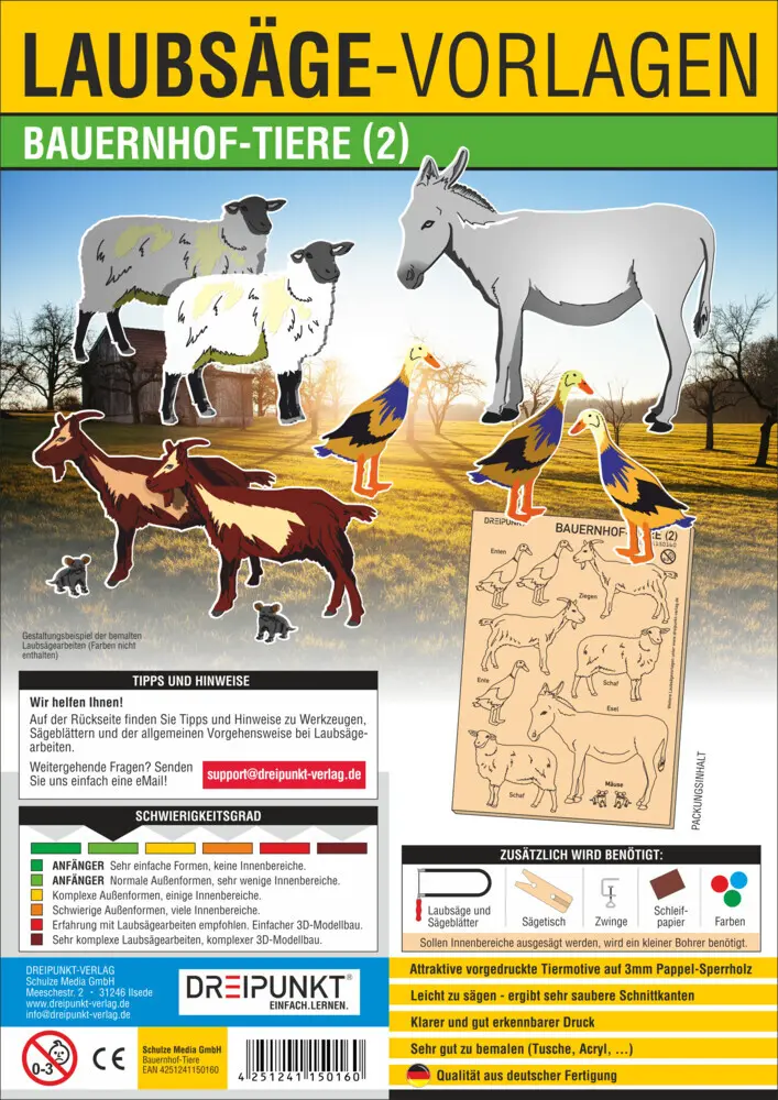 Cover: 4251241150160 | Laubsägevorlage Bauernhof-Tiere. .2. .2 | Deutsch | 2019
