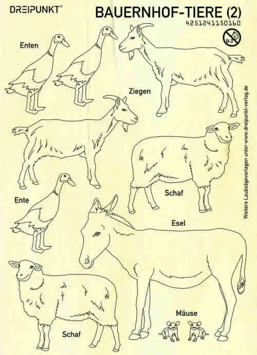 Bild: 4251241150160 | Laubsägevorlage Bauernhof-Tiere. .2. .2 | Deutsch | 2019