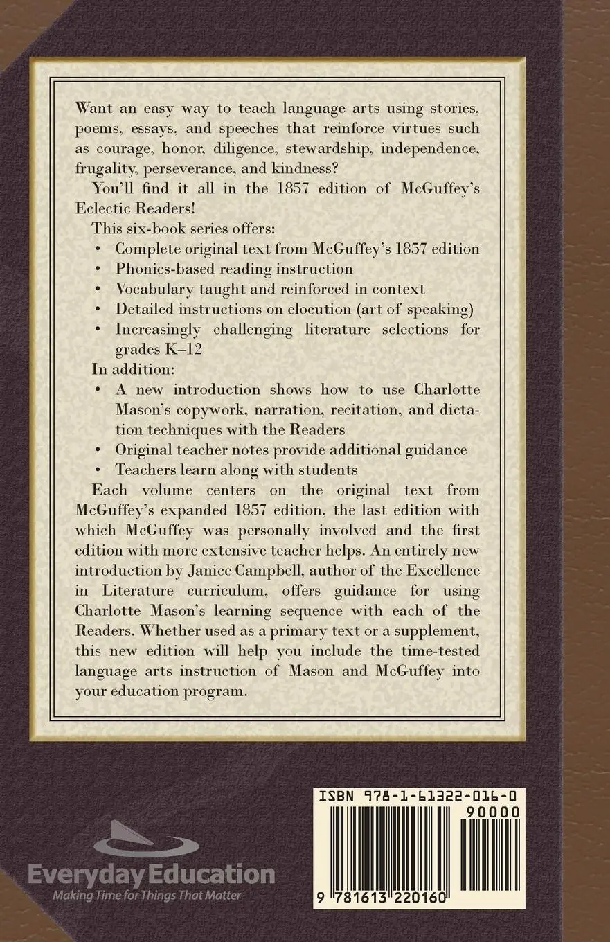 Rückseite: 9781613220160 | McGuffey's New Second Eclectic Reader | William Holmes Mcguffey | Buch