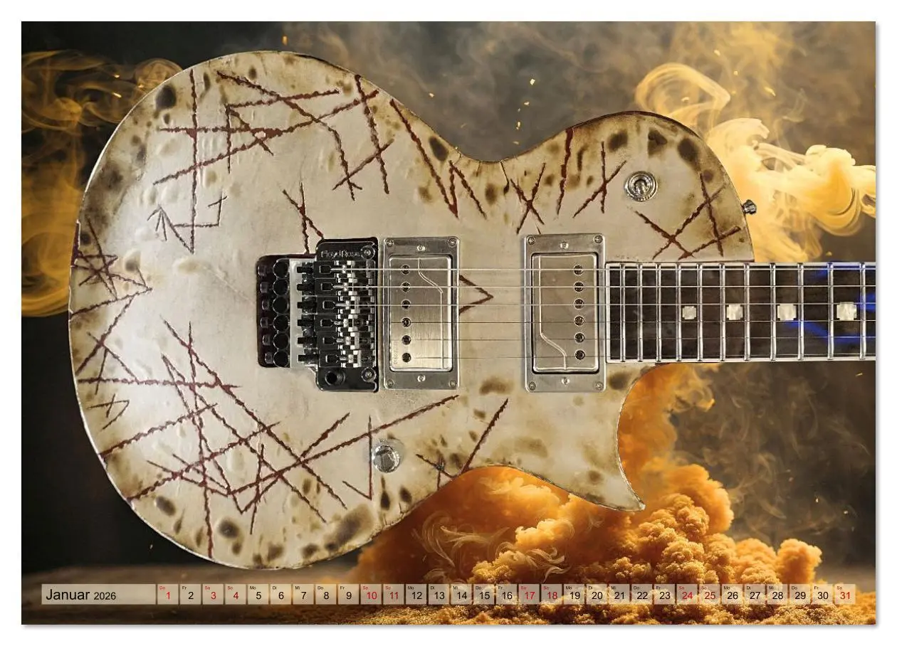 Bild: 9783516620160 | Traumgitarren - the Sound of Rock (Wandkalender 2026 DIN A2 quer),...