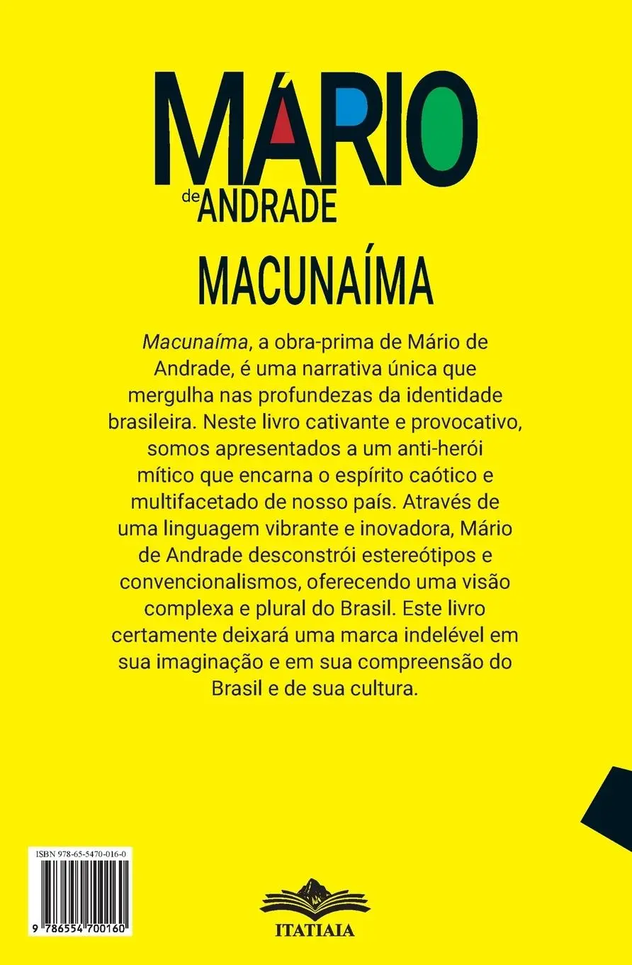 Rückseite: 9786554700160 | Macunaíma | Mario De Andrade | Taschenbuch | Portugiesisch | 2023