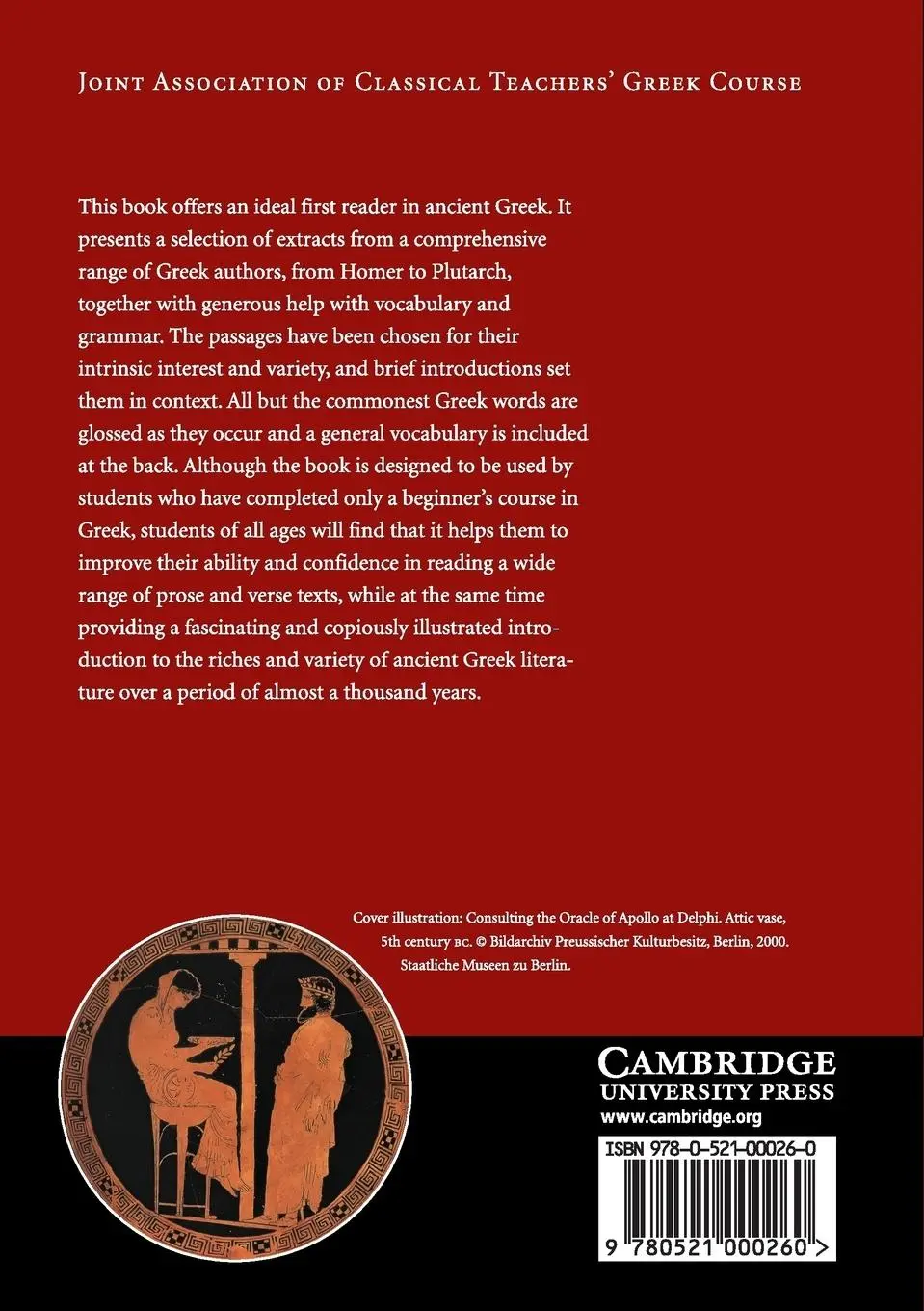Rückseite: 9780521000260 | A Greek Anthology | Joint Association Of Classical Teachers | Buch