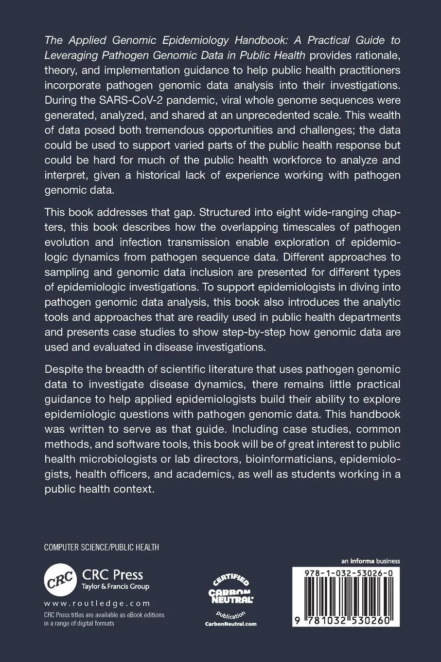 Rückseite: 9781032530260 | The Applied Genomic Epidemiology Handbook | Allison Black (u. a.)