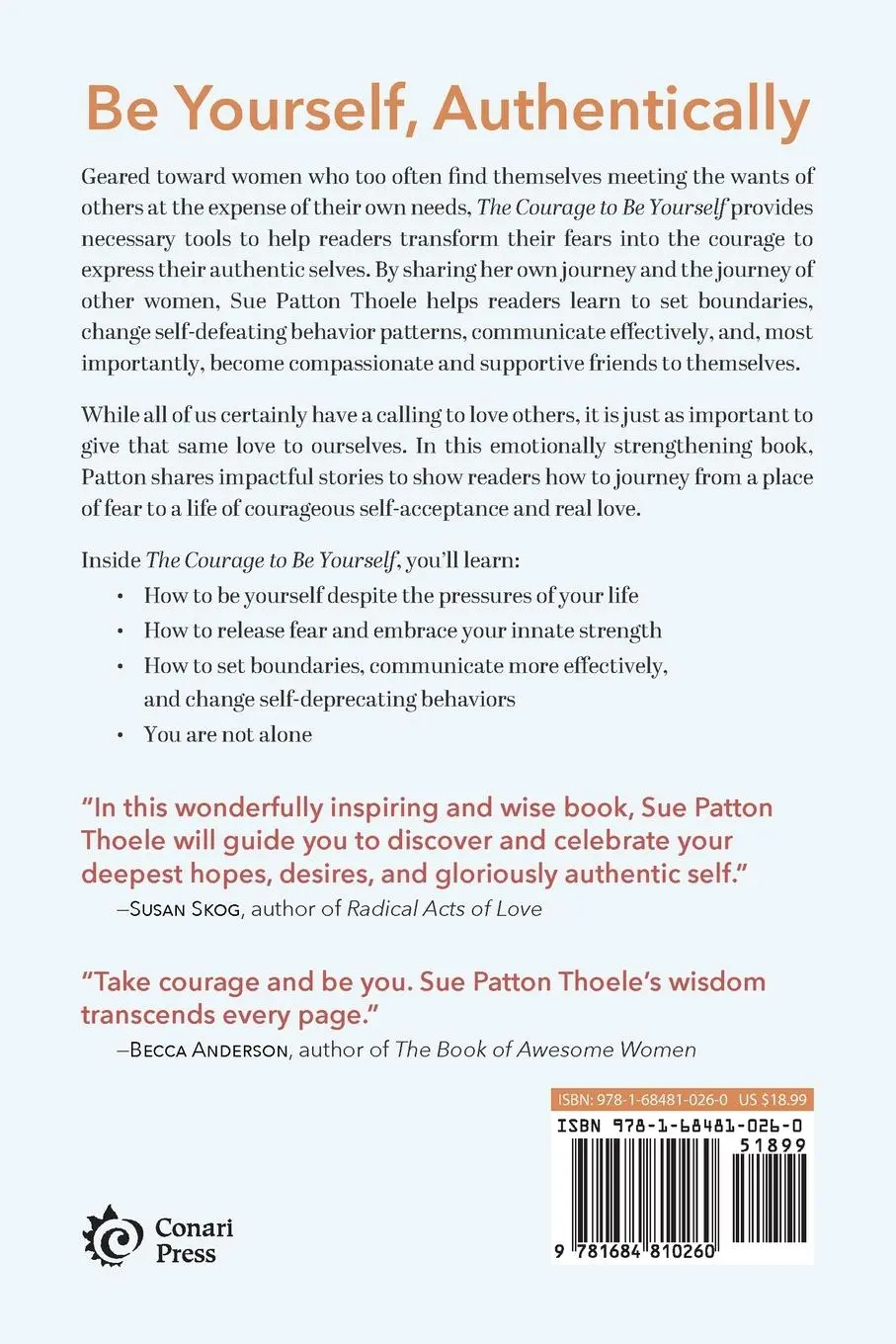 Rückseite: 9781684810260 | The Courage to Be Yourself | Sue Patton Thoele | Taschenbuch | 2022
