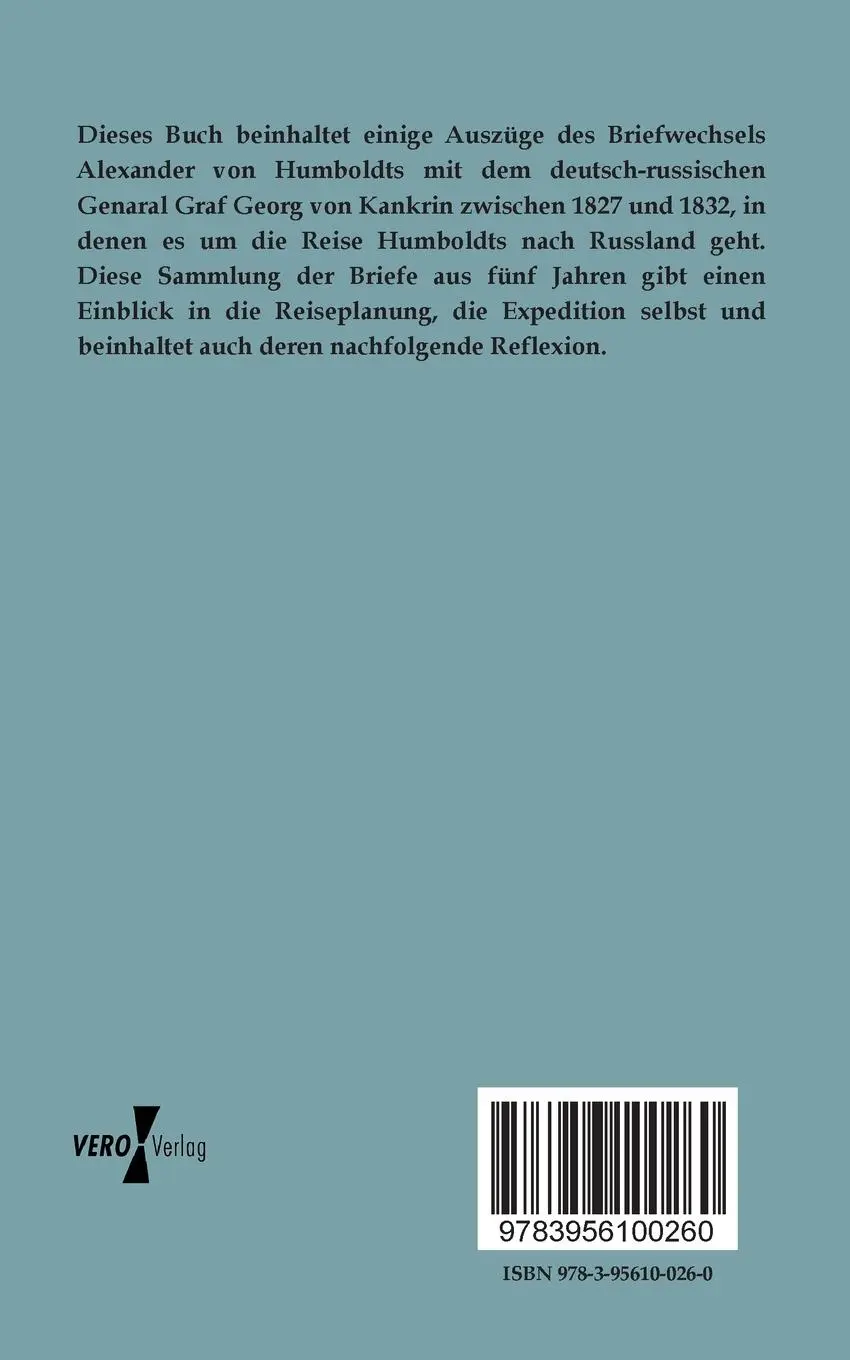 Rückseite: 9783956100260 | Im Ural und Altai | Alexander Von Humboldt | Taschenbuch | 192 S.