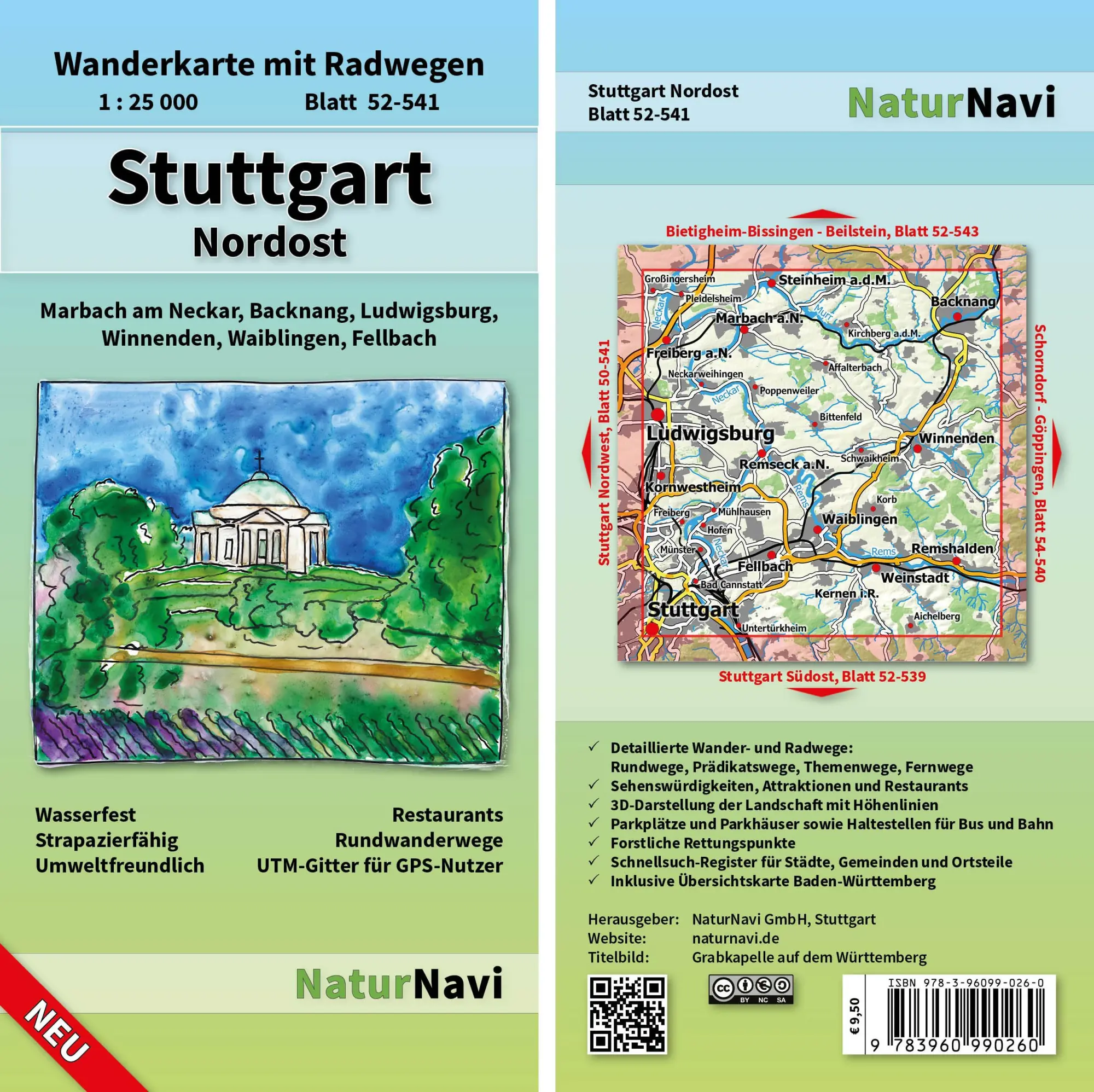 Cover: 9783960990260 | Stuttgart Nordost 1 : 25 000 | (Land-)Karte | Deutsch | 2021