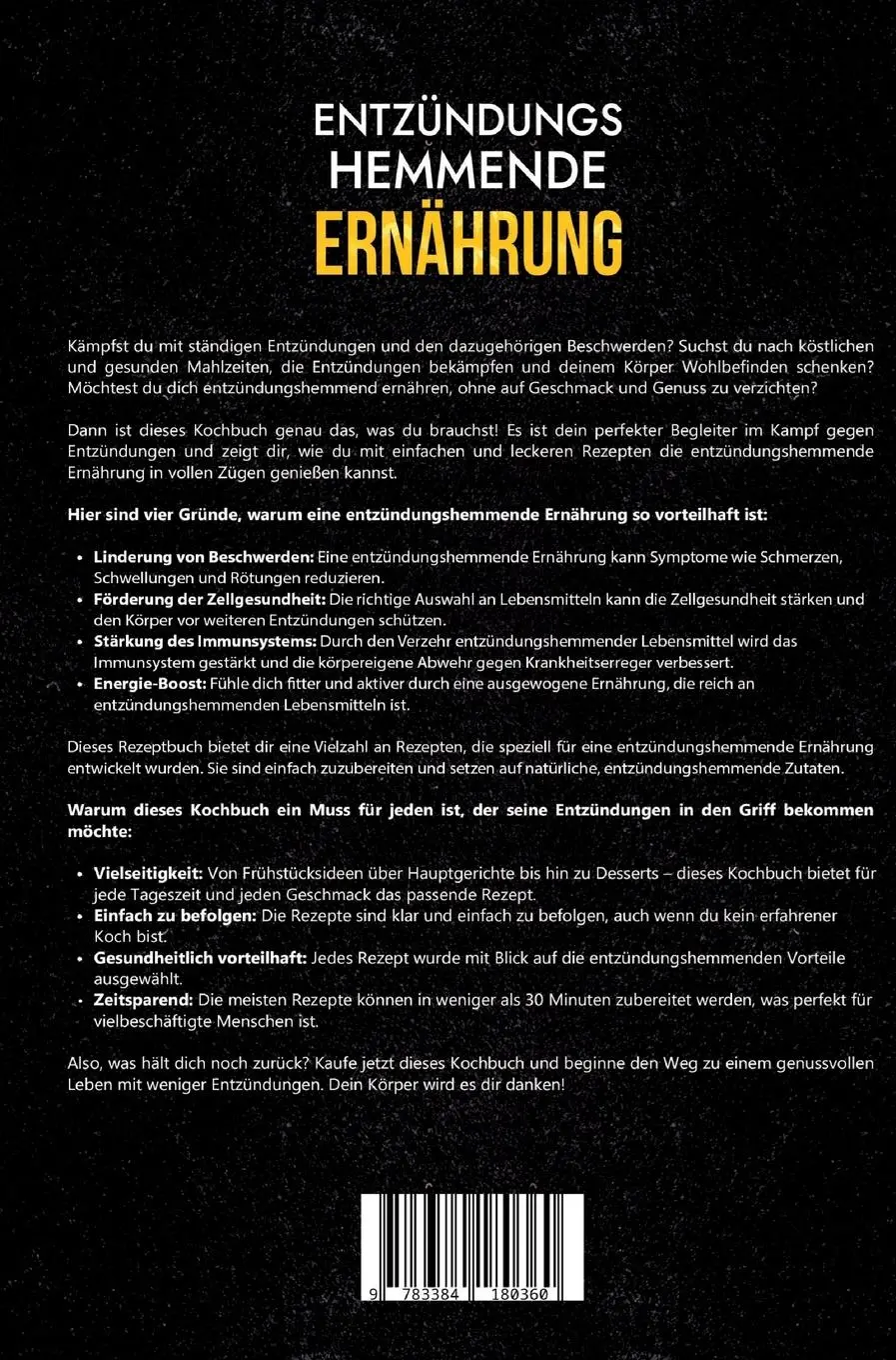 Rückseite: 9783384180360 | Entzündungshemmende Ernährung | Carina Lehmann | Buch | 112 S. | 2024