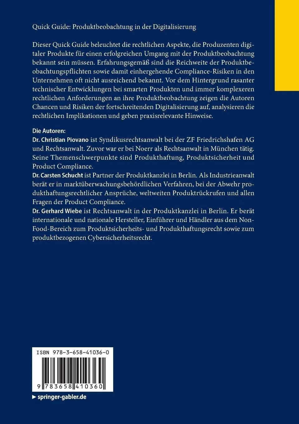 Rückseite: 9783658410360 | Quick Guide: Produktbeobachtung in der Digitalisierung | Taschenbuch