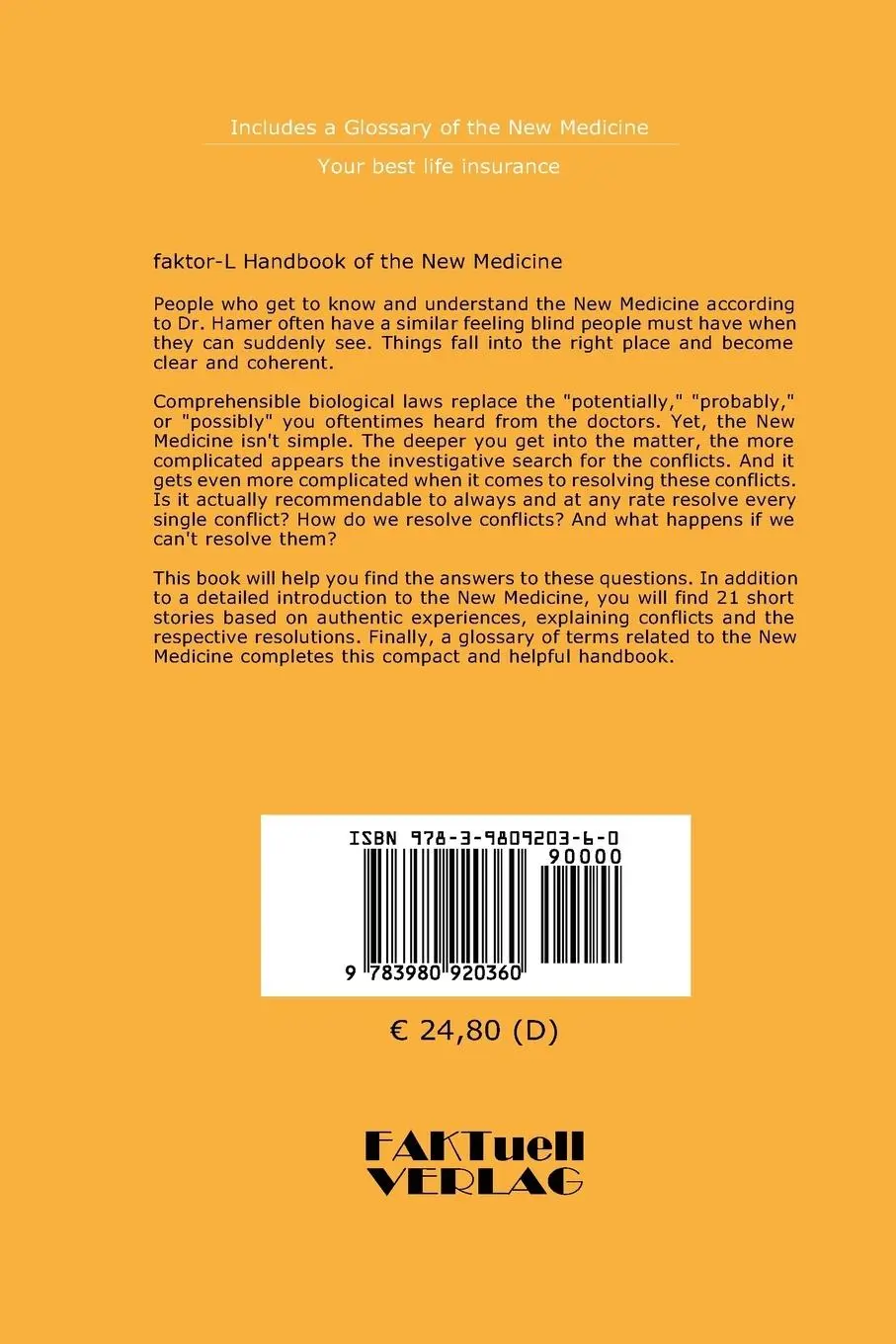 Rückseite: 9783980920360 | factor-L Handbook of the New Medicine - The Truth about Dr. Hamer's...