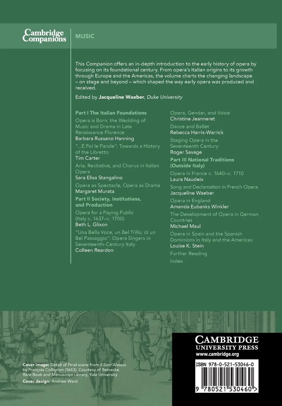 Rückseite: 9780521530460 | The Cambridge Companion to Seventeenth-Century Opera | Waeber | Buch