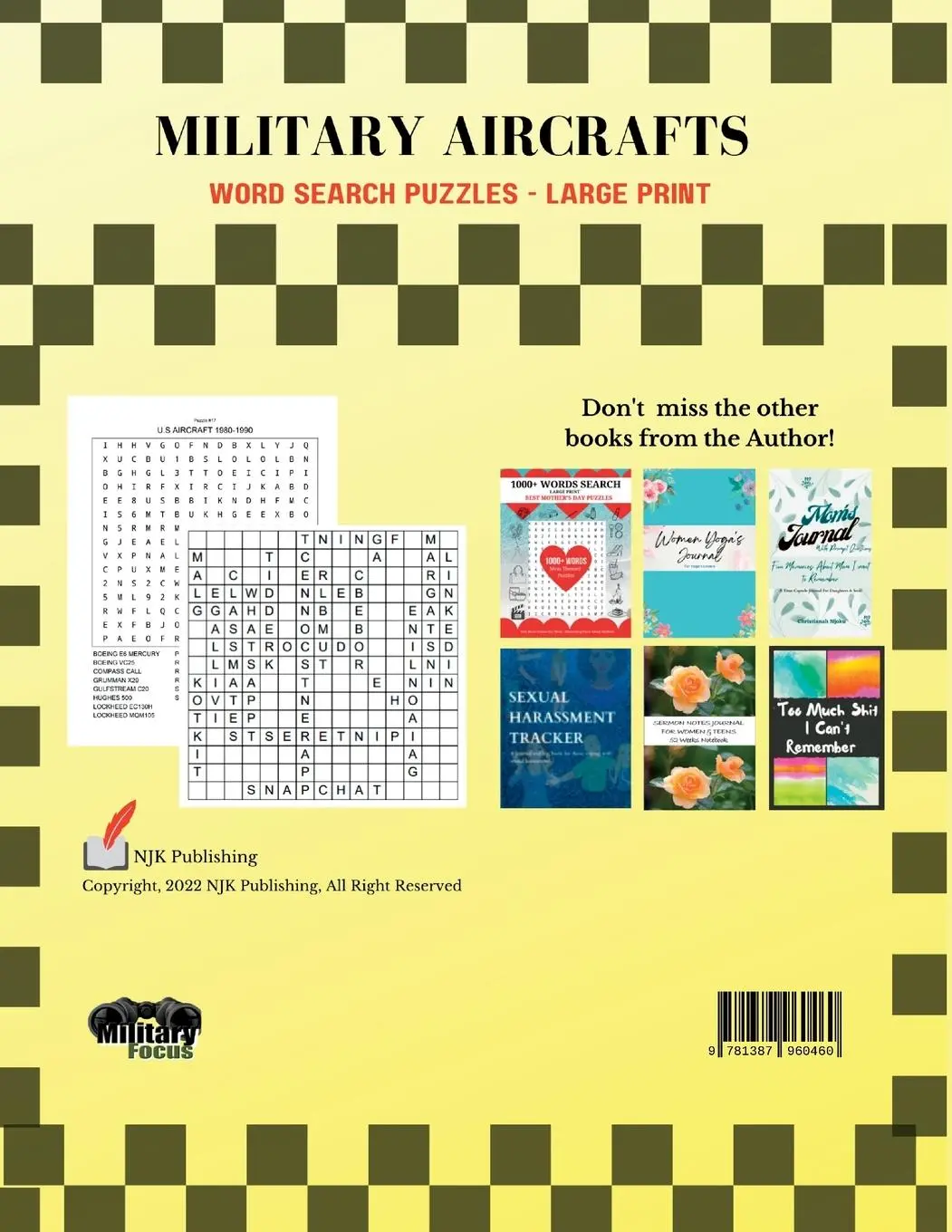 Rückseite: 9781387960460 | Military Aircrafts Word Search Puzzles - Large Print | Njoku | Buch