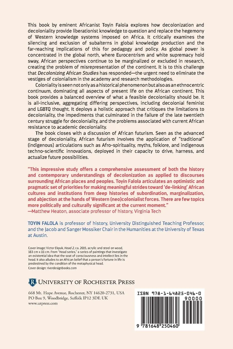 Rückseite: 9781648250460 | Decolonizing African Studies | Toyin Falola | Taschenbuch | Englisch