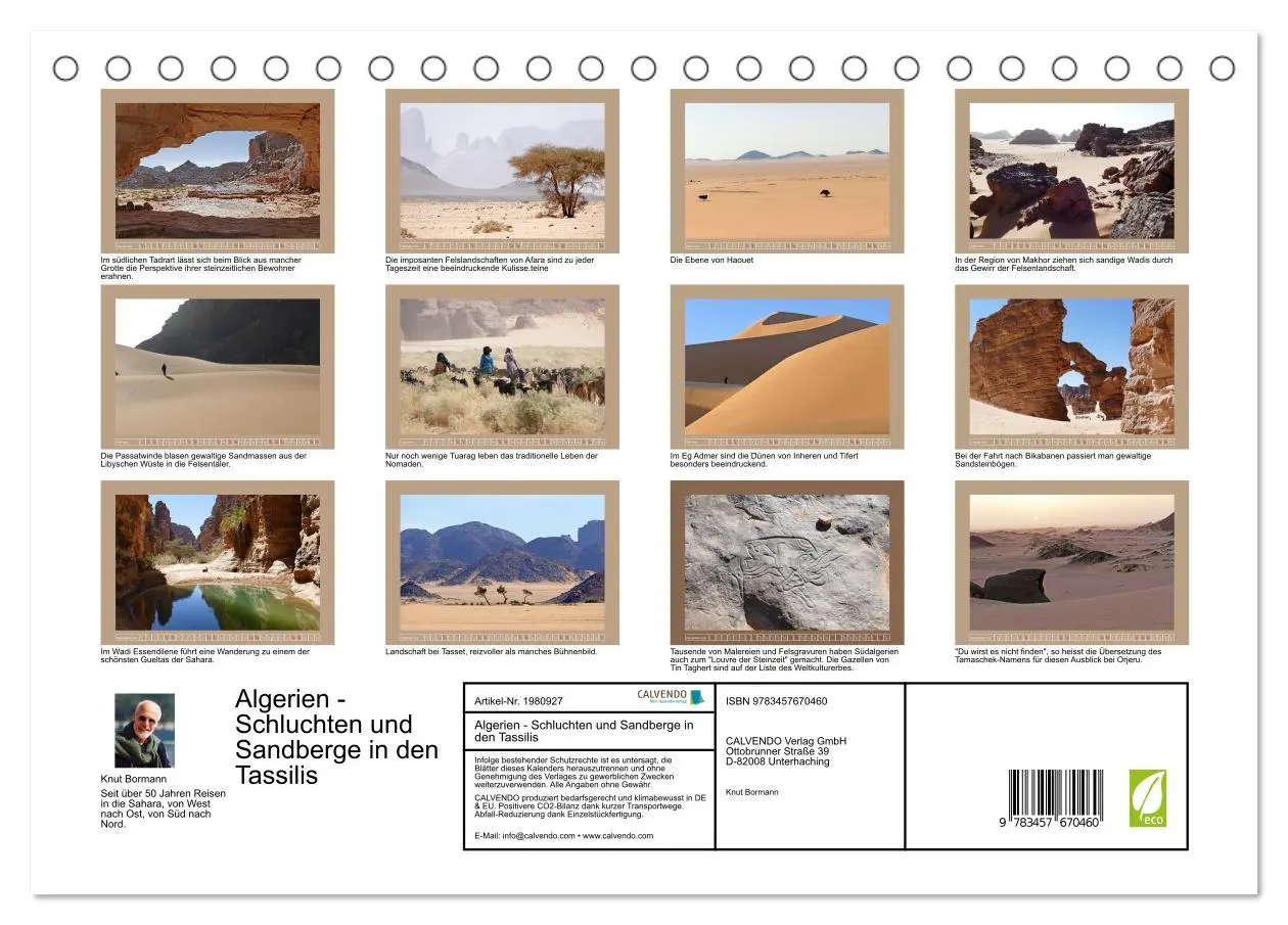 Bild: 9783457670460 | Algerien - Schluchten und Sandberge in den Tassilis (Tischkalender...