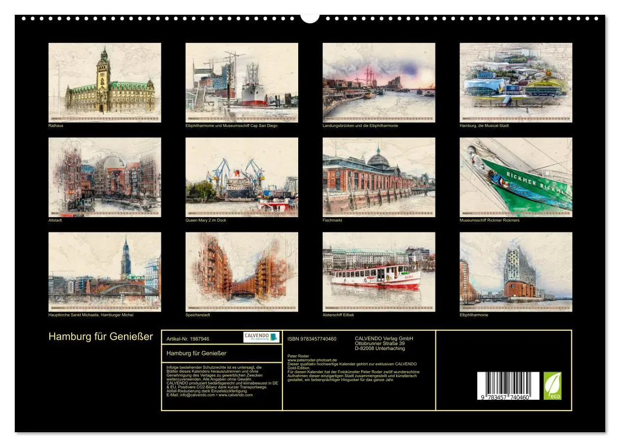 Bild: 9783457740460 | Hamburg für Genießer (hochwertiger Premium Wandkalender 2026 DIN A2...