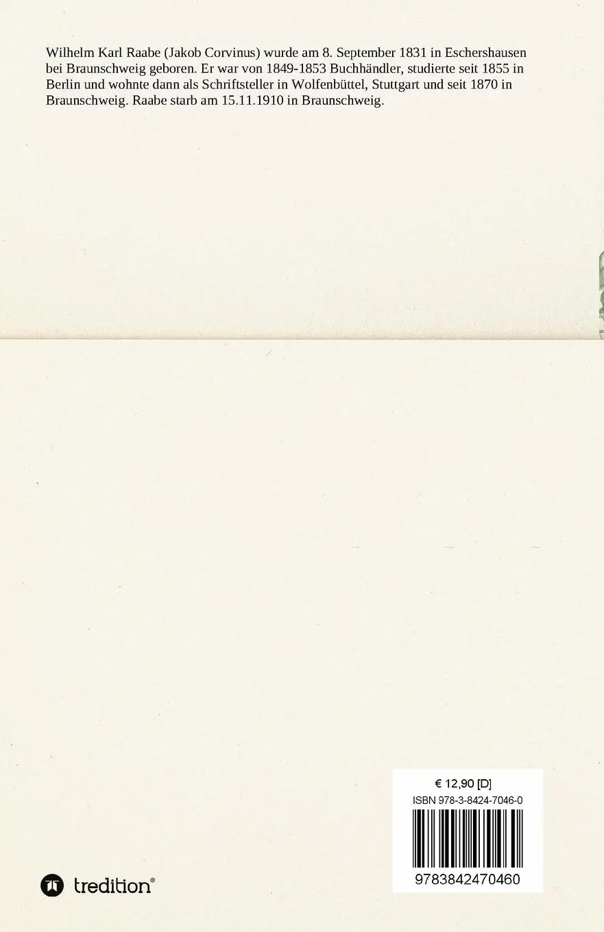 Rückseite: 9783842470460 | Pfisters Mühle | Ein Sommerferienheft | Wilhelm Raabe | Taschenbuch