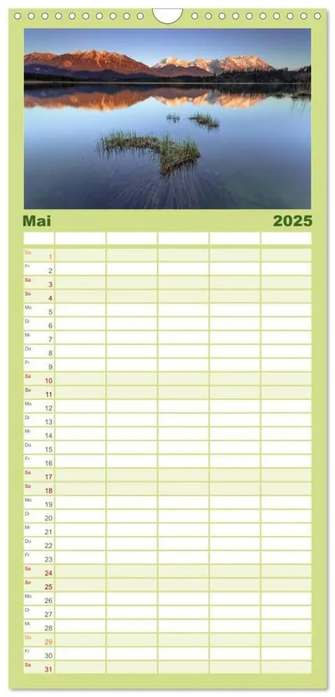 Bild: 9783457110560 | Familienplaner 2025 - Geheimnisvolle Alpen mit 5 Spalten...