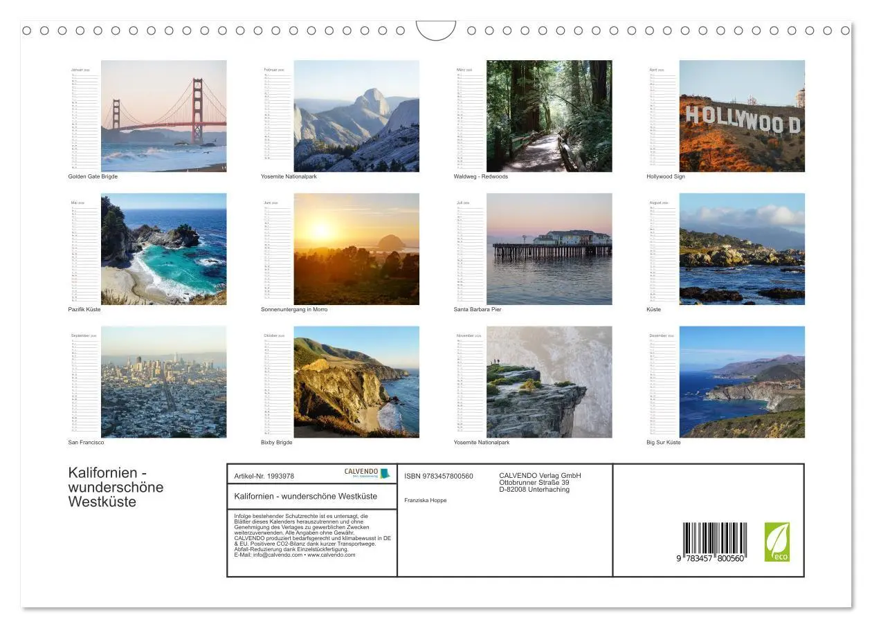 Bild: 9783457800560 | Kalifornien - wunderschöne Westküste (Wandkalender 2026 DIN A3...